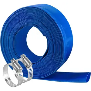 2 IN x 50 FT Pool Backwash Hose, Heavy Duty Flat Discharge Hose, Weather and Burst Resistant, Best Pool Hoses for Inground Pools, Pool Filter Hose & Pool Drain Hose