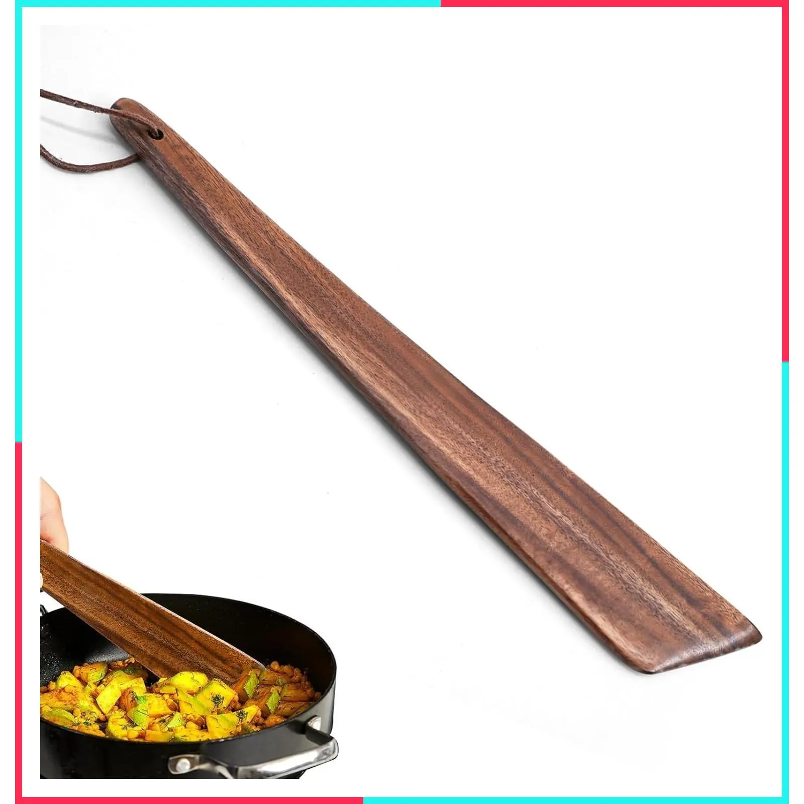 12-Inch Non-Toxic Teak Wood Cooking Spatula, Small Wooden Scraper, Flat Wooden Egg Flipper, Ideal for Flipping, Scraping, Stirring, Perfect for Non-Stick and Cast Iron Pans