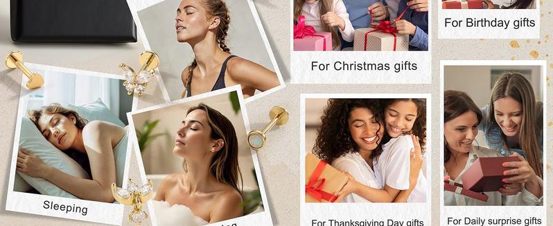 FIASASO Hypoallergenic Flat Back Stud Earrings Surgical Steel Cartilage Earrings for Women Flatback Threadless Push in Nose Studs Lip Labret Medusa Conch Helix Tragus Piercing Jewelry 16G/18G/20G