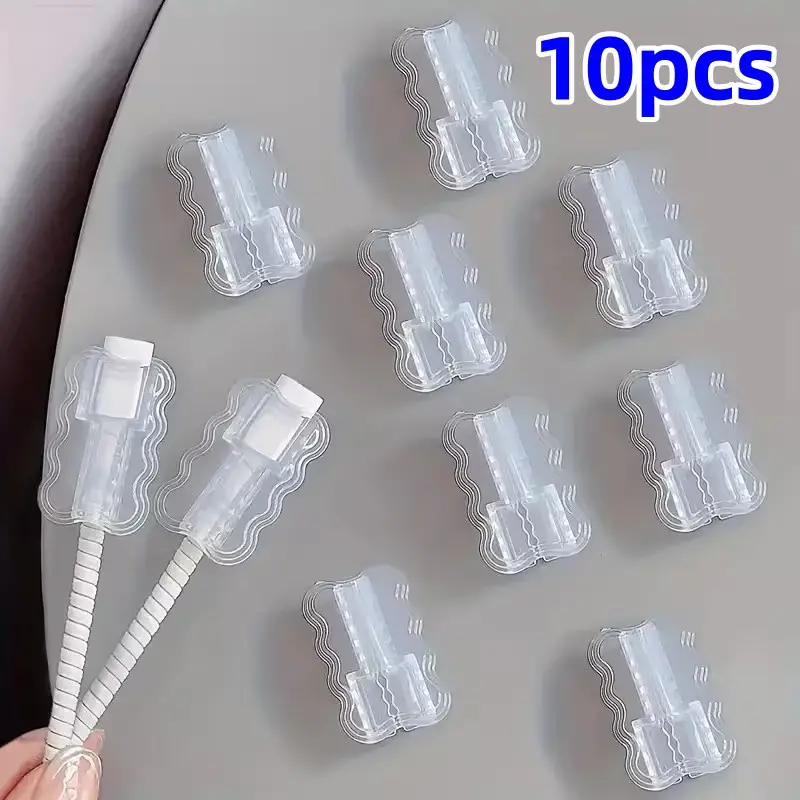 10-Pack Transparent Cable Protectors for iPhone, Android, USB-C/lightning, Anti-Tangle, Durable Plastic, Ideal Gift for Tech Lovers