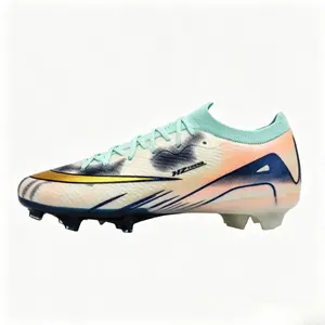 2026 new Pastel Ombre Ink Splash Print Low Profile Football Cleats Mint Knit Collar FG Spike Outsole Lightweight Shock Absorb Unisex Match Training Soccer Shoes