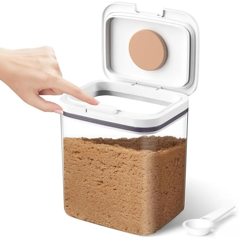 Brown Sugar Container Airtight, 2 Quart Brown Sugar Keeper Storage Container with Spoon