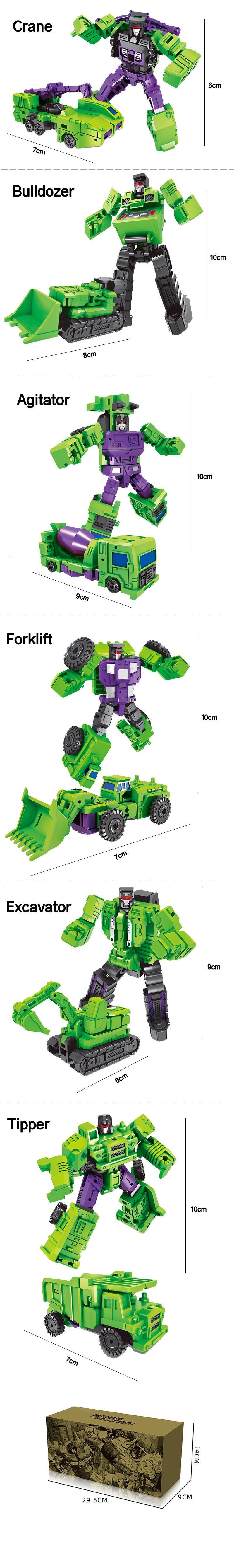 Transformation 6 in 1 Model MINI Devastator 22CM Action Figure Robot Plastic Toys BEST Gift Child Kid New