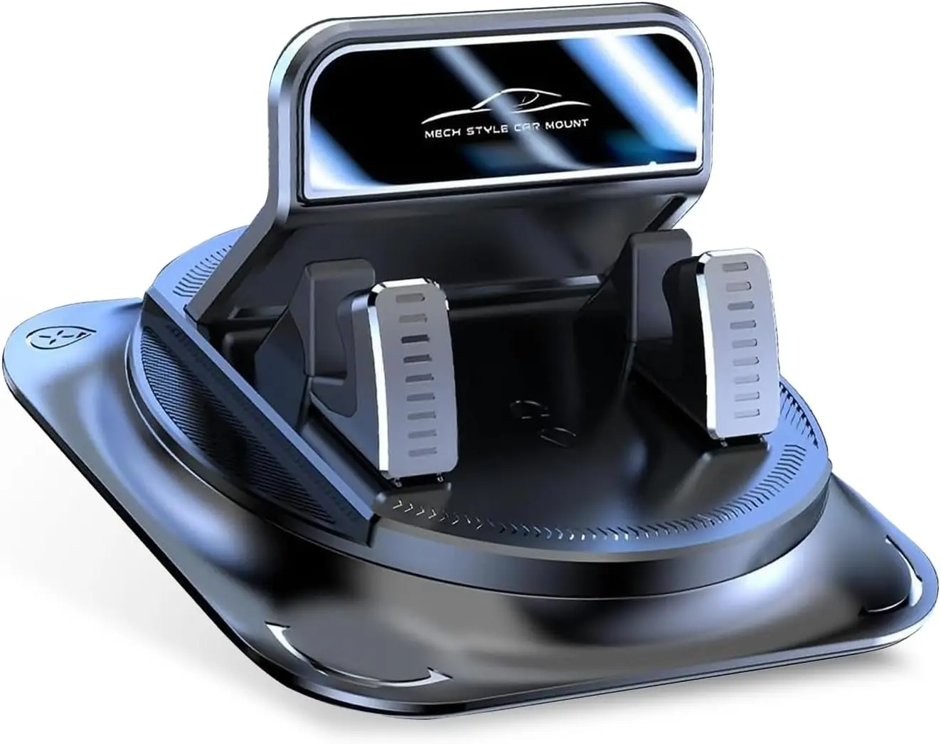 Car Dashboard Phone Holder (1 pc), 360-Degree Free Rotation ABS Bracket with Automatic Snap Lock, 20kg Strong Suction, Anti-Slip Waterproof Navigation Mount, Wider Silicone Base for Most Size Phones (Black)