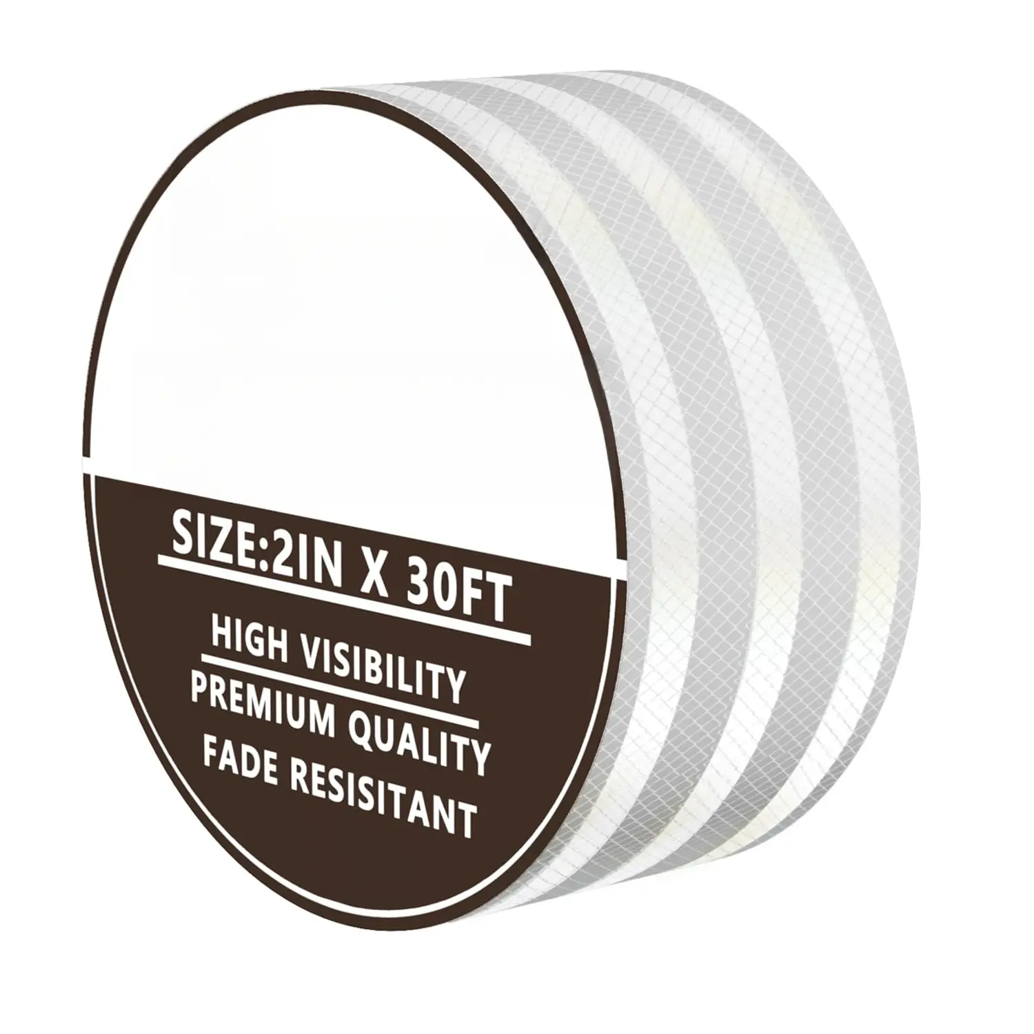 2 Inch X 30 FT Reflective Tape Outdoor Waterproof DOT-C2 Fade Resistant White Reflective Tape Strong Adhesive Safety Warning Tape Reflector Conspicuity Tape for Trailer Trucks Bikes