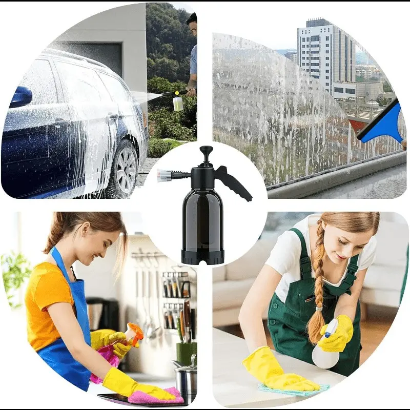 Hand Press Foam Sprayer Bottle, Dense Foam Nozzle for Home Kitchen, Bathroom, Floor Deep Cleaning, Ideal for Car Washing
