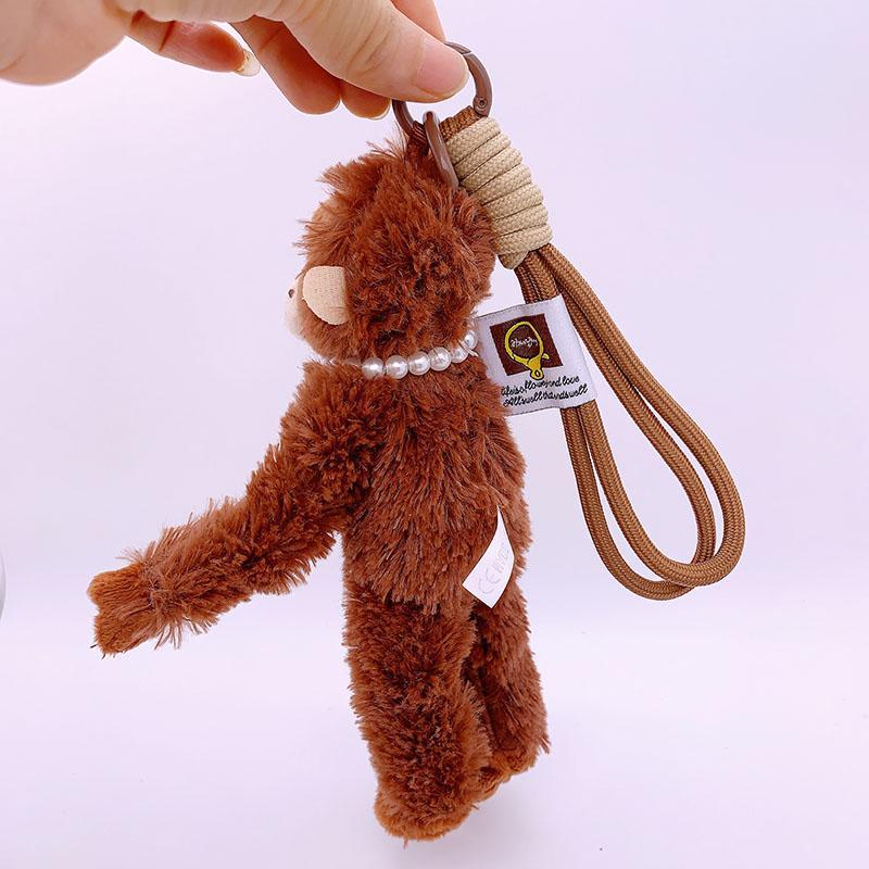 20cm Cute Little Monkey Pendant Plush Plushies Doll Bag Pendant Soft Stuffed Backpack Keychain