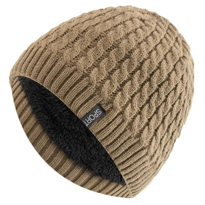 Hot Sale Unisex Casual Winter Hat SPORT Label Twisted Pattern Knitted Hat Winter Cozy Soft Beanie Hats