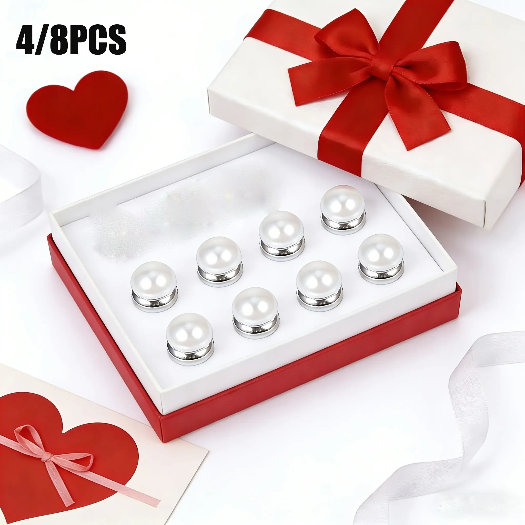 Reversible Magnetic Pearl Veil Weights, 4/8pcs, Perfect for Weddings, Ideal for Outdoor Weddings, Minimalist Artificial Pearl Accessory