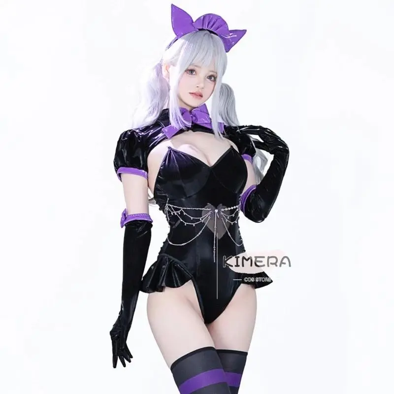 Kuroommi Doujin Anime Outfit Halloween Carnival Party Clothing Cosplay Women Uniforms Cat Ears Jumpsuit Onsie Sexy Suit