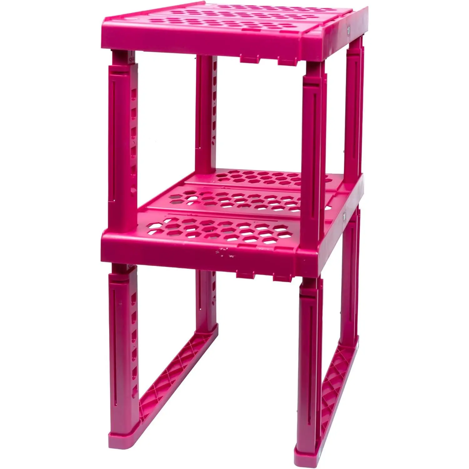 Piffny Locker Organizer Shelf， Adjustable Width and Height, Ideal Locker for School, Office, and Gym Lockers (Magenta 2 Pack)