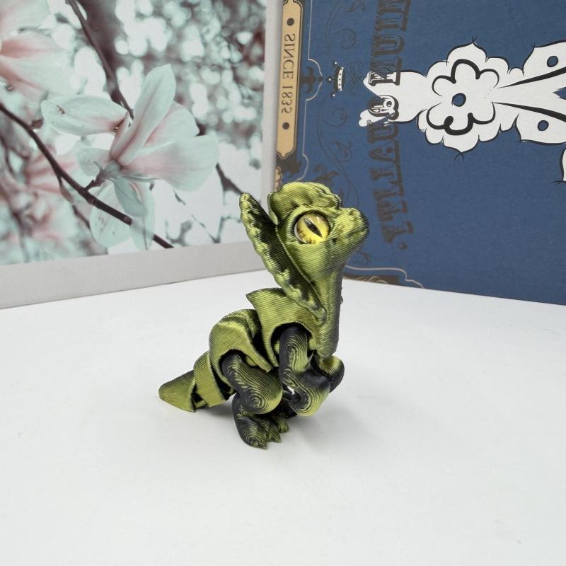 3D Printed Toy Dual Spine Dragon Jurassic Jointed Action Figure, Realistic Fun Display Piece, Creative Handmade Model