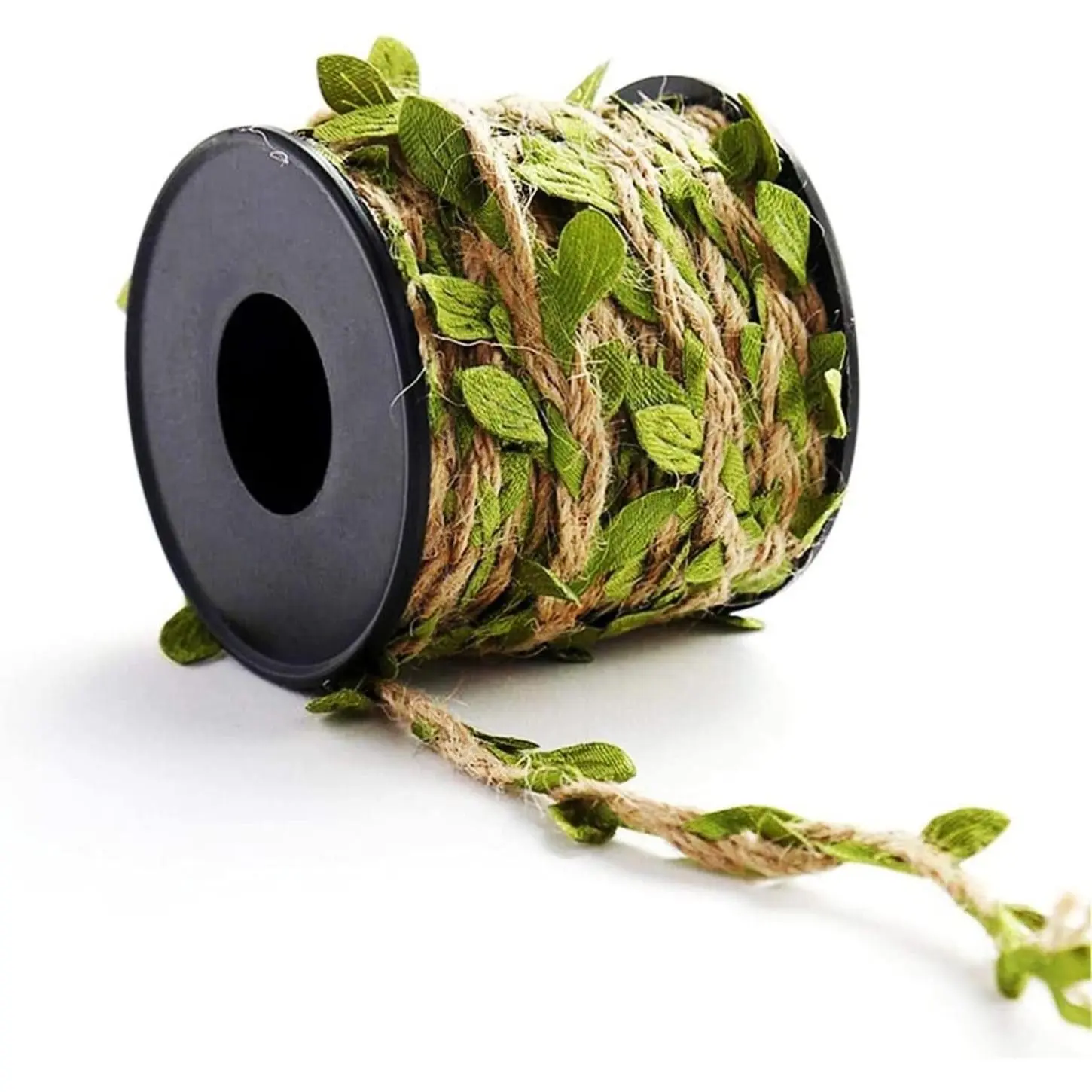 33 feet Natural Twine Green Leaf Jute 3ply 2MM Rope Hemp Burlap Ribbon String Heavy Duty Hanging Gardening Decoration or for Arts and Crafts