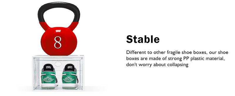 7CODE Thicken & Sturdy Thicken Shoe Organizer Stackable,Shoe Containers For Sport Sneaker Display,Upgraded Sturdy Shoe Storage Box,Plastic Shoe Box,White…