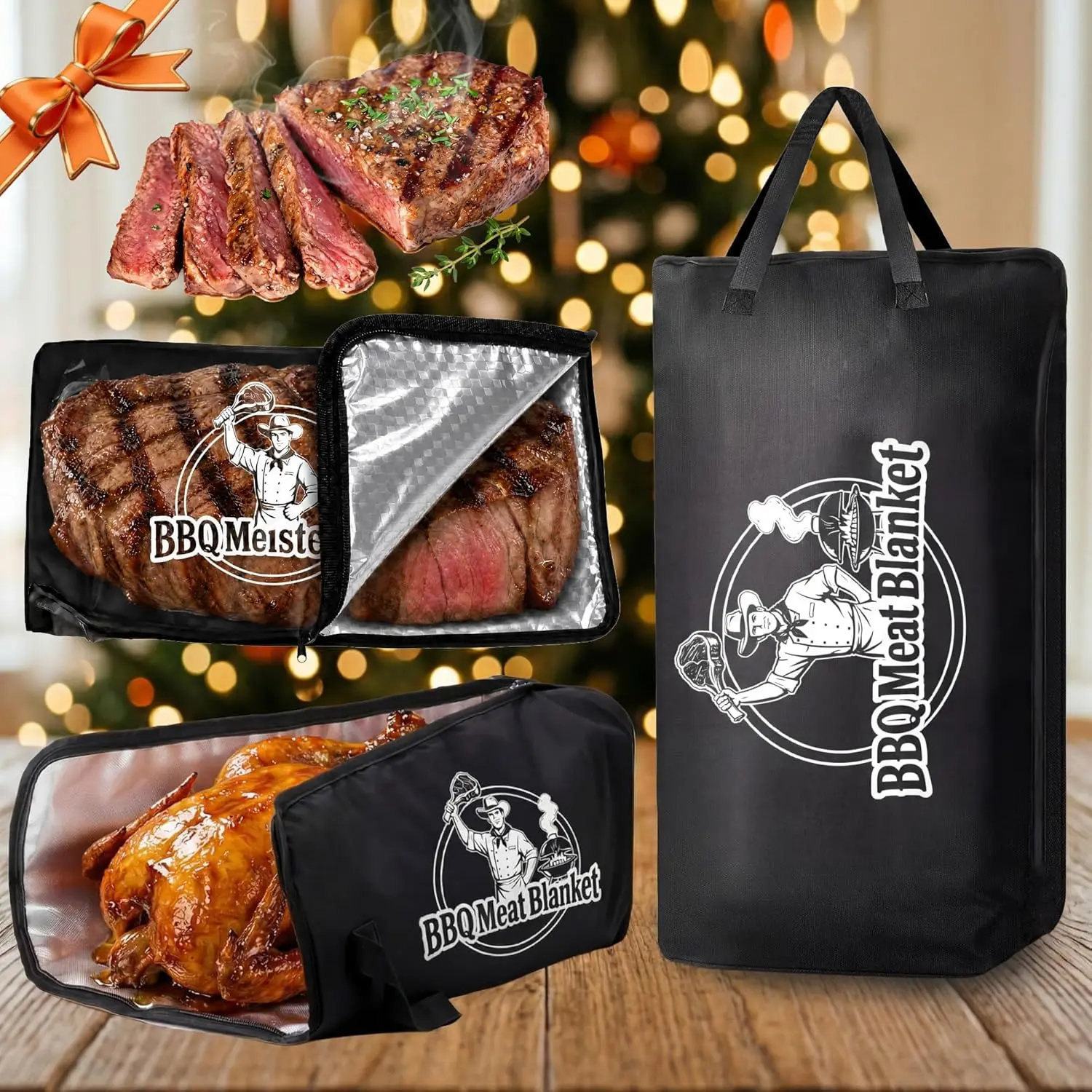 21" Rectangular BBQ Meat Resting Blanket - 600D Oxford Cloth, Leak-Proof, Rugged Heat-Pressed Brisket Bag, Large Size Grilling Accessory, Father's Day Gift for Men (Backyard Use), Insulation