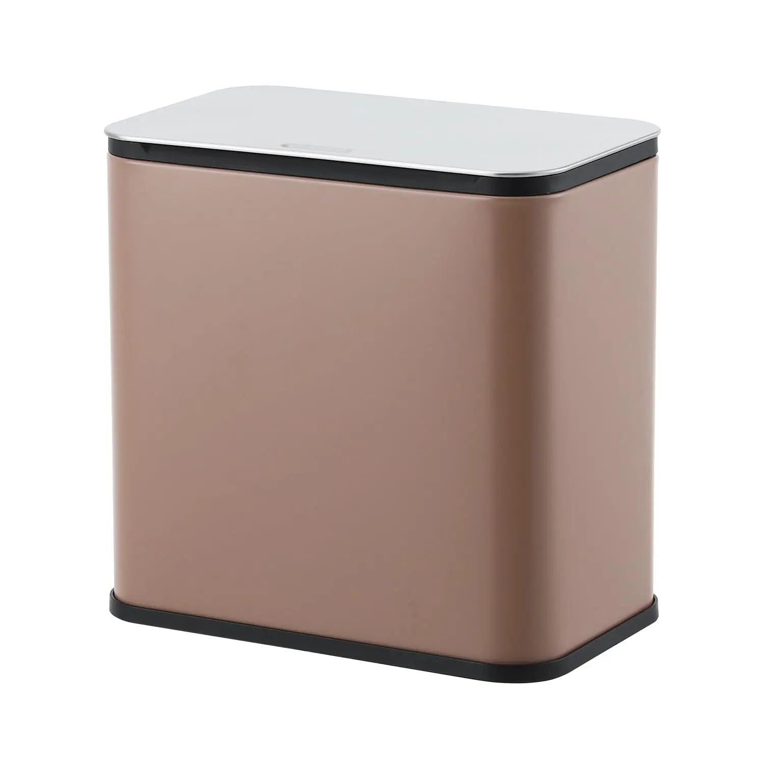 1.3 Gallon/5L Stainless Steel Wall-Mounted Compost and Slim Hanging Kitchen Waste Bin with Charcoal Odor Control, Removable Inner Bucket, Sealed Lid, Rust-Resistant, Compact for Bathroom, RV, Office, Cabinet