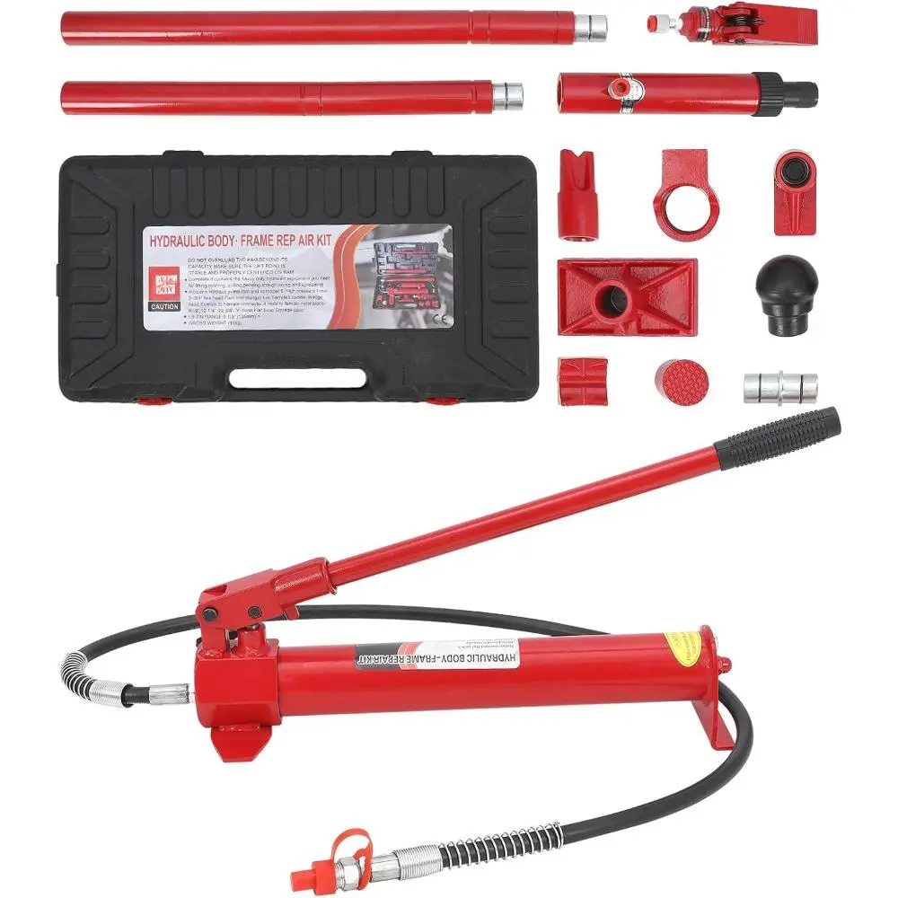 Gaomon 12 tons Porta Power Kit - Portable Hydraulic Jack with Heavy-Duty Construction, Secure Transport Case, Quick Setup, and Ideal for Auto and Farm Use