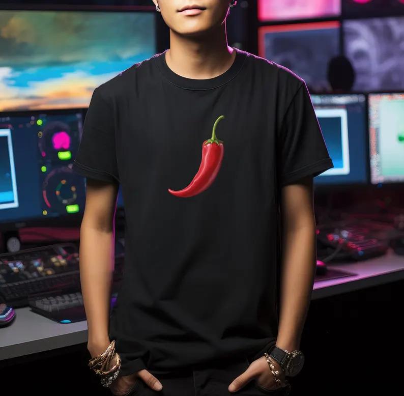 Spicy Red Chili Pepper T-Shirt, Fun & Bold Graphic Tee, Unisex Comfortable All-Season Wear, Stylish Outfit for Food Lovers