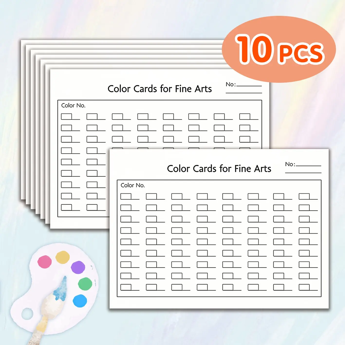 Double-Sided Rectangular Blank Art Color Test Card, Ideal for Artists, Students, Teachers, Color Comparison, Storage, Practical Tool