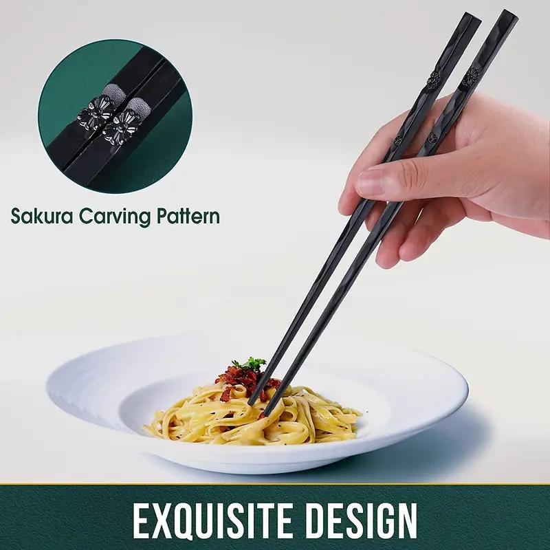 Random Color Reusable Chopsticks, 5 Pairs Modern Simple Non-slip Durable Chopsticks, Dishwasher Safe Chopsticks, Household Tableware for Kitchen Dining Room, Cutlery