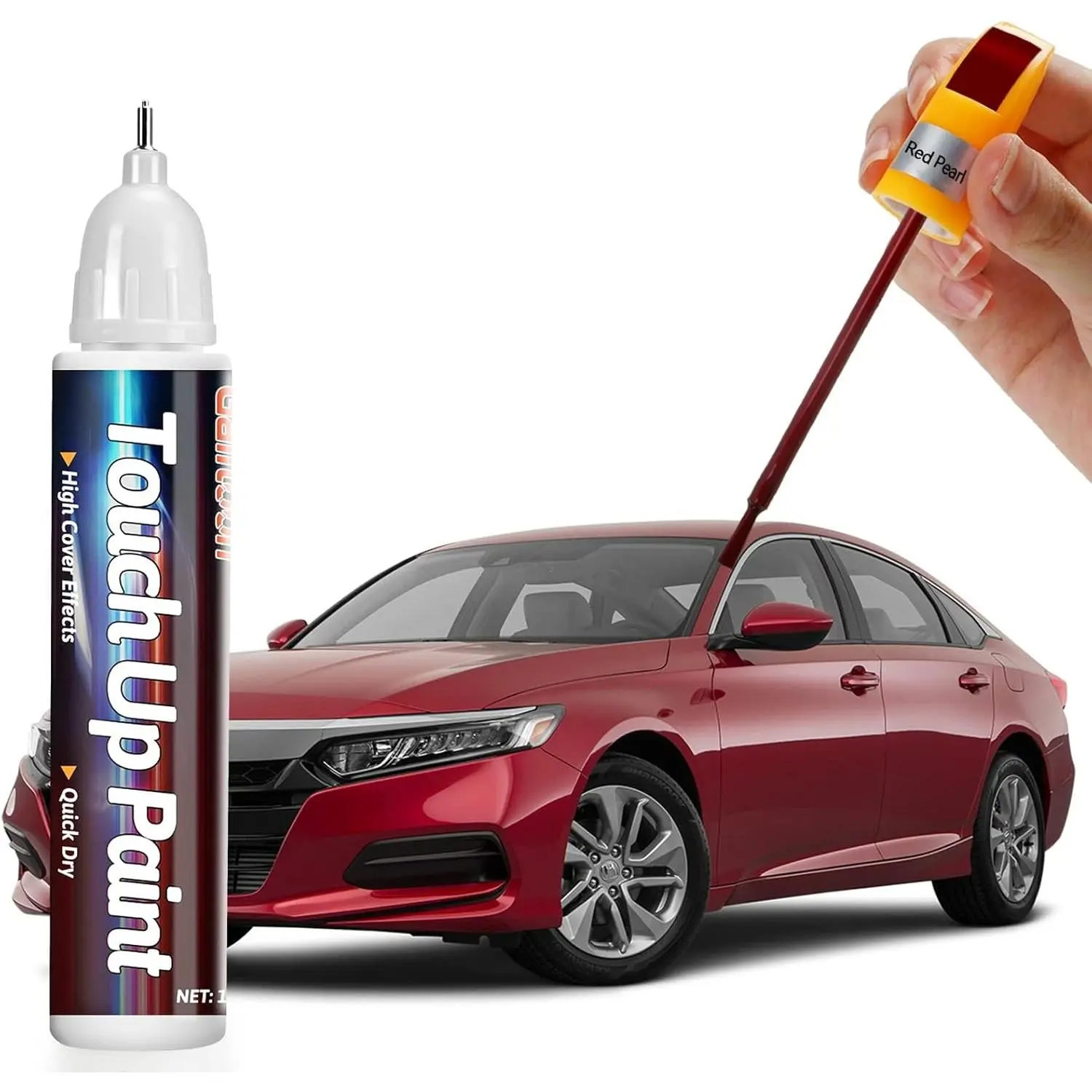 New Touch Up Paint Pen for Cars, Car Paint Scratch Repair, 2-In-1 Car Touch Up Paint Fill Paint Pen, Quick & Easy Solution Repair Minor Automotive Scratches 0.8 fl oz (Red Preal)