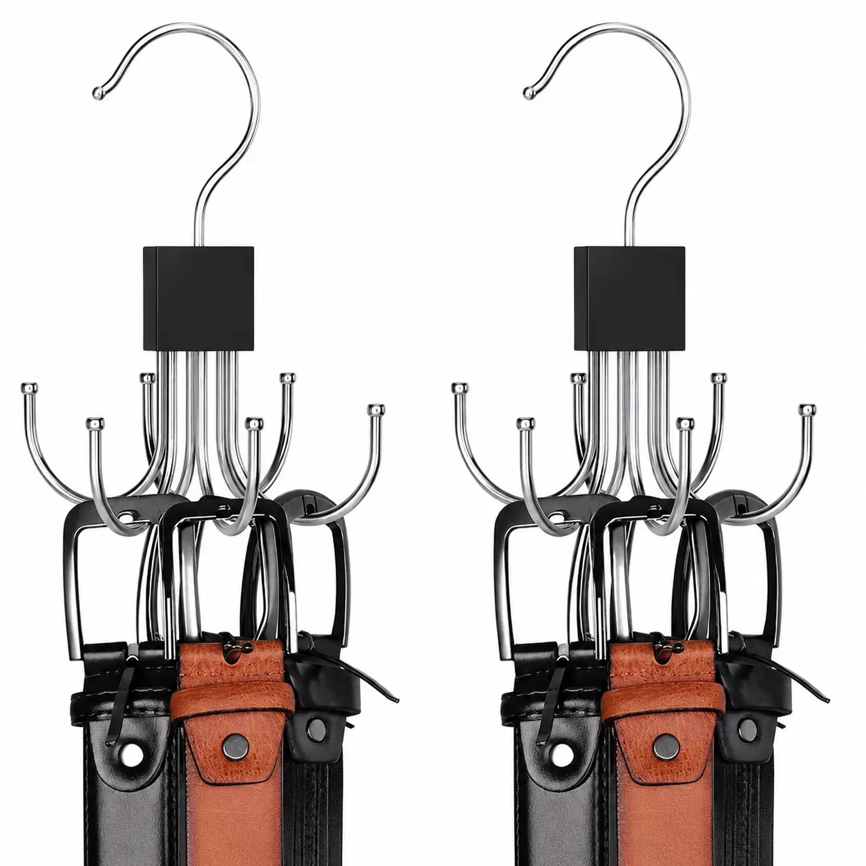 6-Claw Rotating Hook Set – Dual-Purpose 360-Degree Swivel Organizer for Coats, Hats, Scarves, Handbags, and Wardrobe Storage – Durable Metal Construction with Smooth Rotation and Space-Saving Design for Home, Office, or Dorm Use