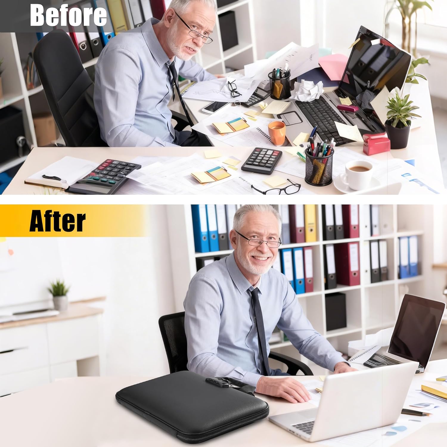 Fireproof Document Box with Combination Lock, Hard-Shell Fireproof File Organizer for Legal Documents, Laptop, Valuables & Important Papers, 13-Pocket Accordion File Folder Fireproof Document Box with Combination Lock, Hard-Shell Fireproof File Organizer for Legal Documents, Laptop, Valuables & Important Papers, 13-Pocket Accordion File Folder