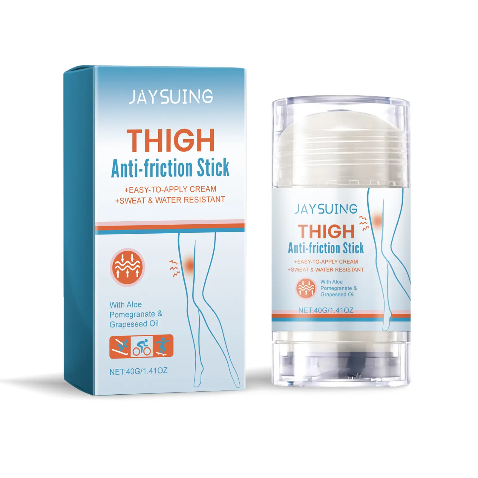 Jaysuing Thigh Anti-Friction Moisturizing Stick, Skin Moisturizing Care, Hydrating and Delicately Lubricating Stick