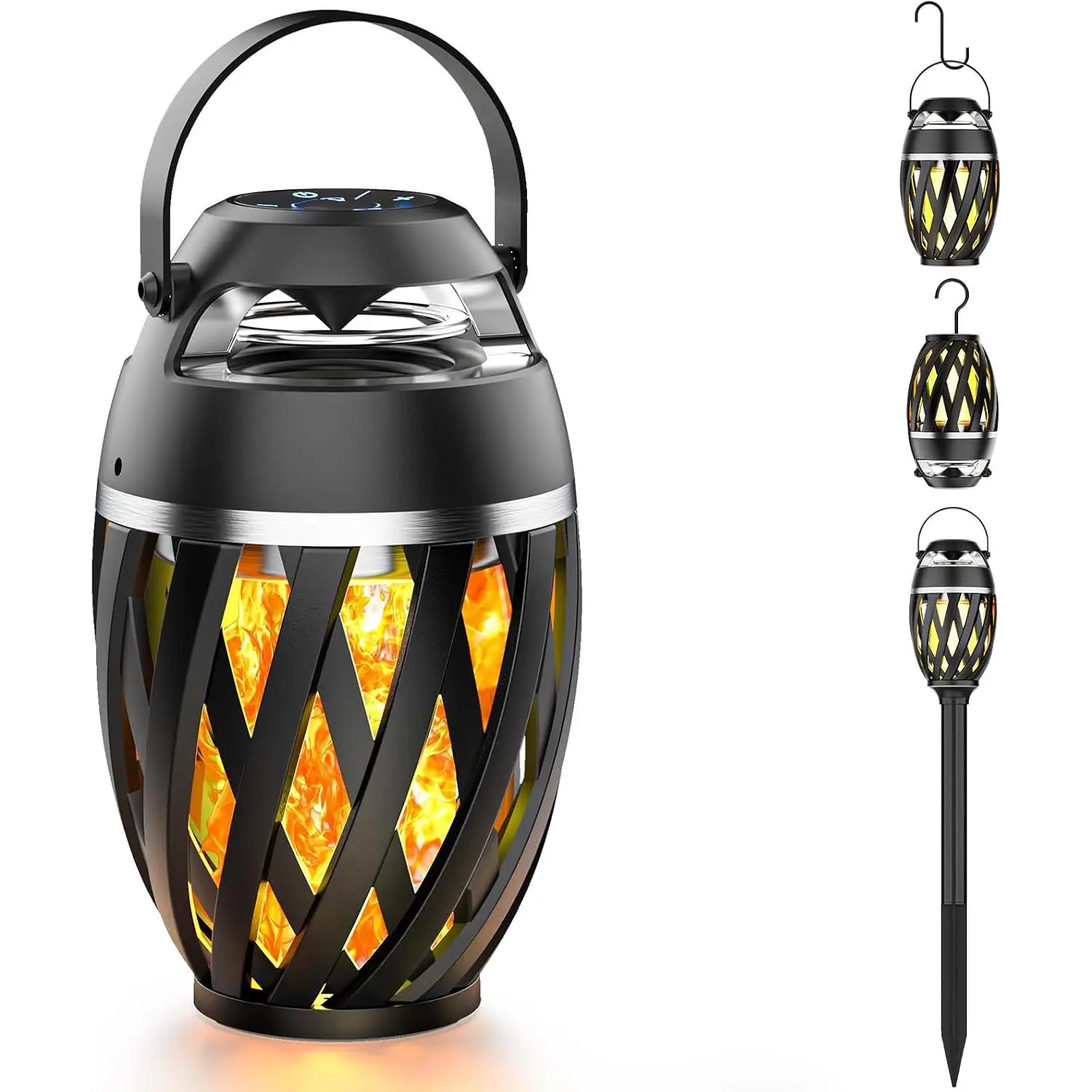 Gifts for Men Him Husband Boyfriend, Outdoor Bluetooth Speaker with Realistic Torch Flame Lights, Cool Portable Wireless Design for Patio Garden Camping Birthday Gifts (1 Pack)