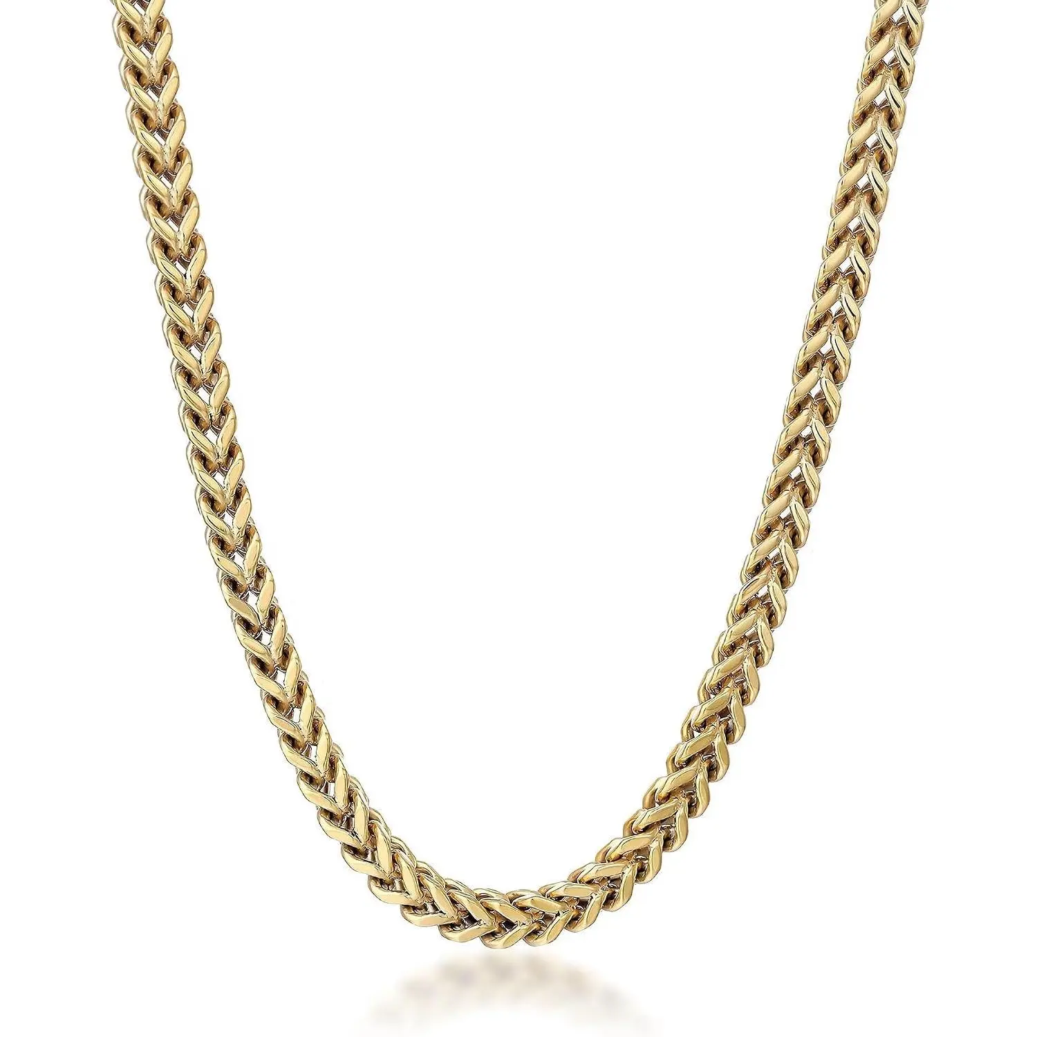 Stainless Steel 20 to 30 Inches Long Foxtail Necklace for Men with Black or Yellow    6 mm Thick Chain with Lobster Claw Clasp