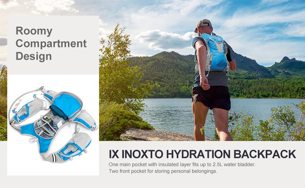 Hydration Pack Backpack, Lightweight Water Backpack with 2L Leakproof Hydration Bladder Daypack for Men Women,Running Hydration Vest for Outdoor Trail