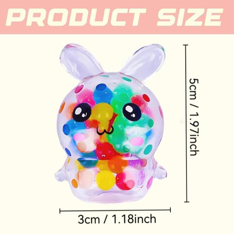 12 Pcs Easter Bunny Mini Squeeze Balls,Random Color Easter Basket Stuffers, Easter Egg Fillers, Kawaii Squishies Stress Relief Fidget Toys for Kids Boys Girls Toddlers Gifts Party Favors