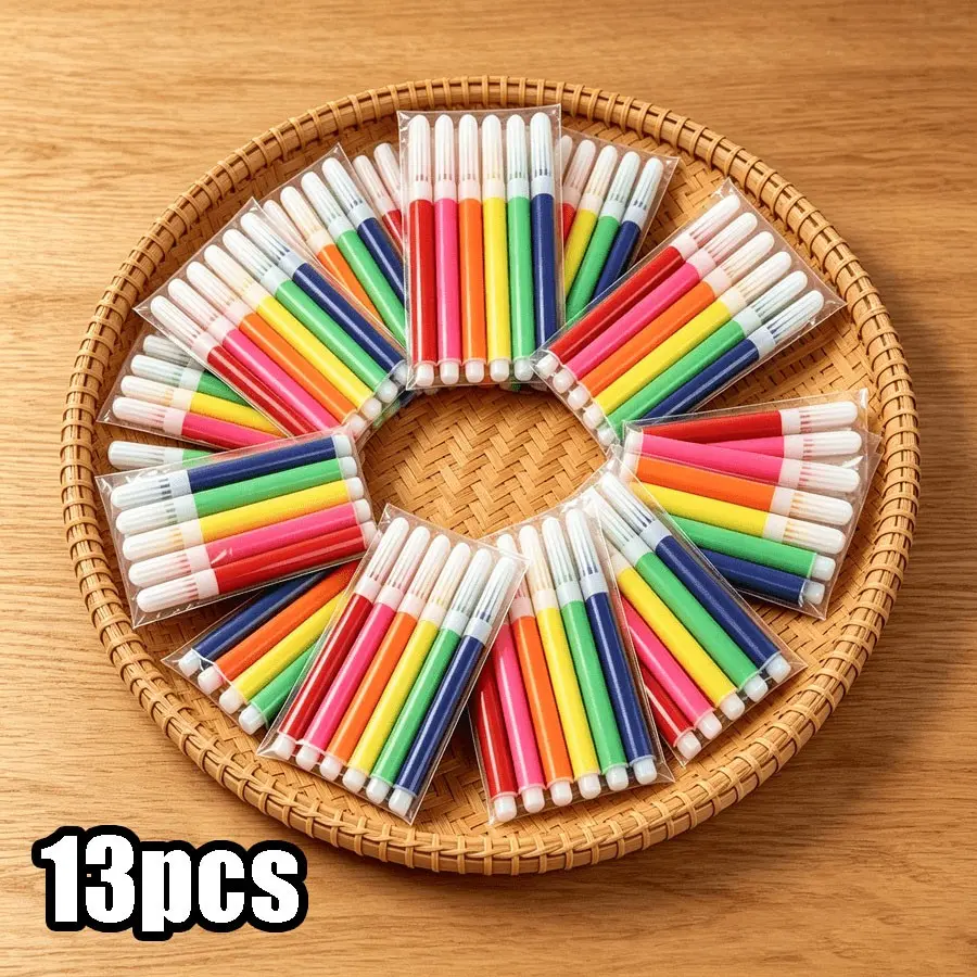 13packs Mini Paint Marker Pens Set, Portable Fine Tip Water Based Art Markers, Vibrant Coloring Pens for DIY Handcraft, Card Making, Poster Drawing, Lightweight Painting Art Supplies XJM