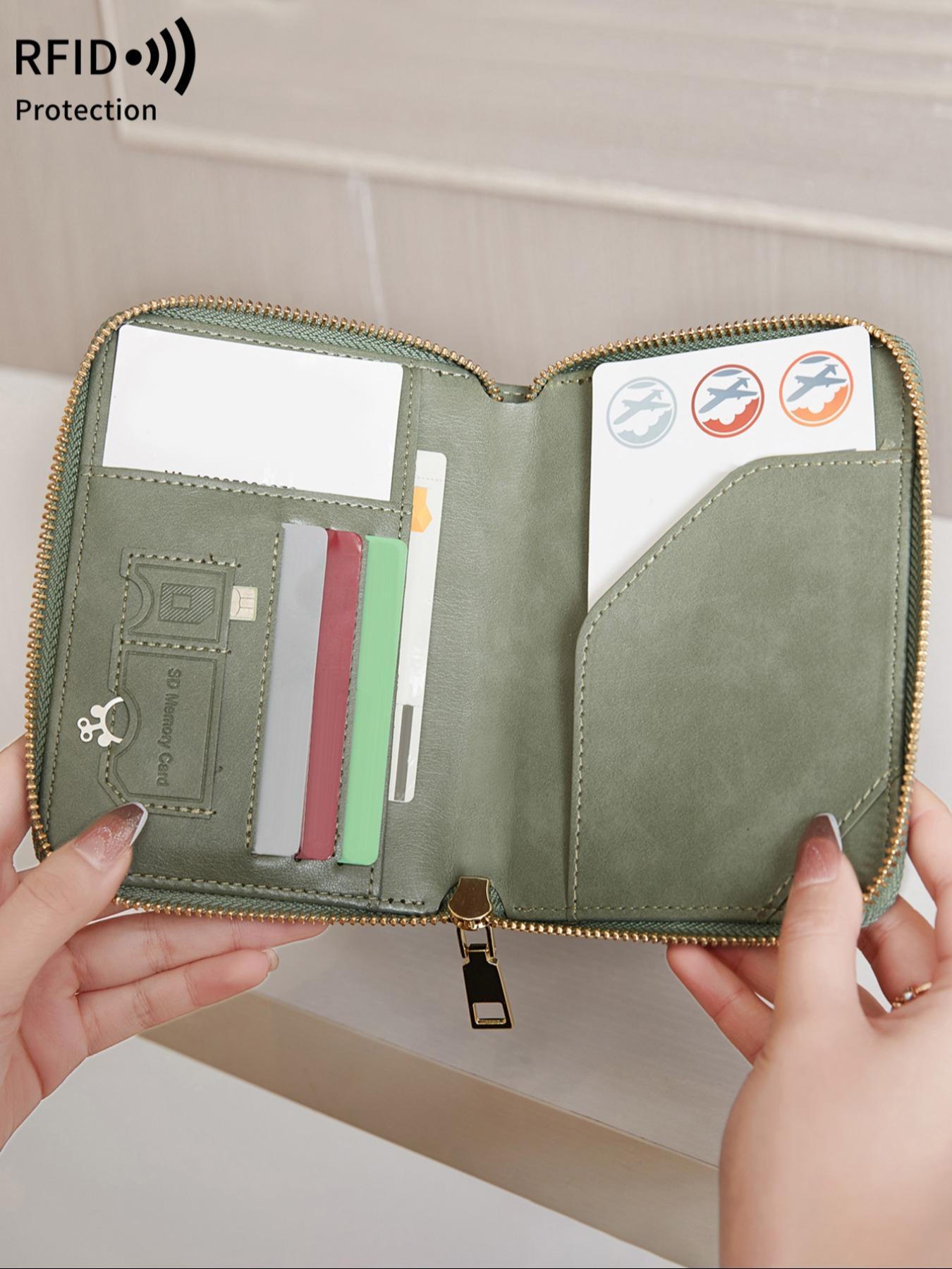 Simple Plain Color Passport Holder with Card Slots, Rfid Protection Multi-functional Passport Protective Cover, Casual Durable  Travel Wallet for Women & Men, Travel Document Holder, Card Organizer, Travel Essentials