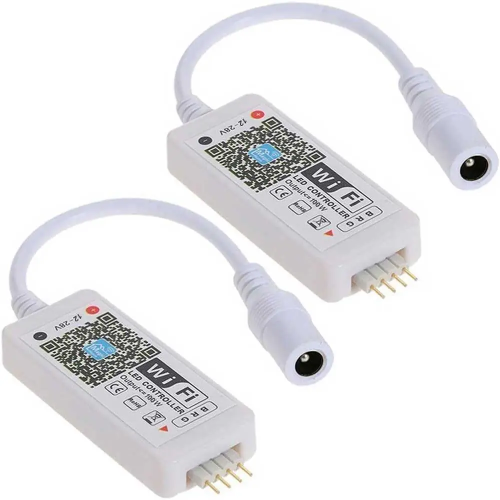 WiFi LED Controller, RGB Led Strip Lights  Controller, Compatible with Alexa &   & IFTTT, Free Magic  App via iOS or Android Smartphone (2 Pack)