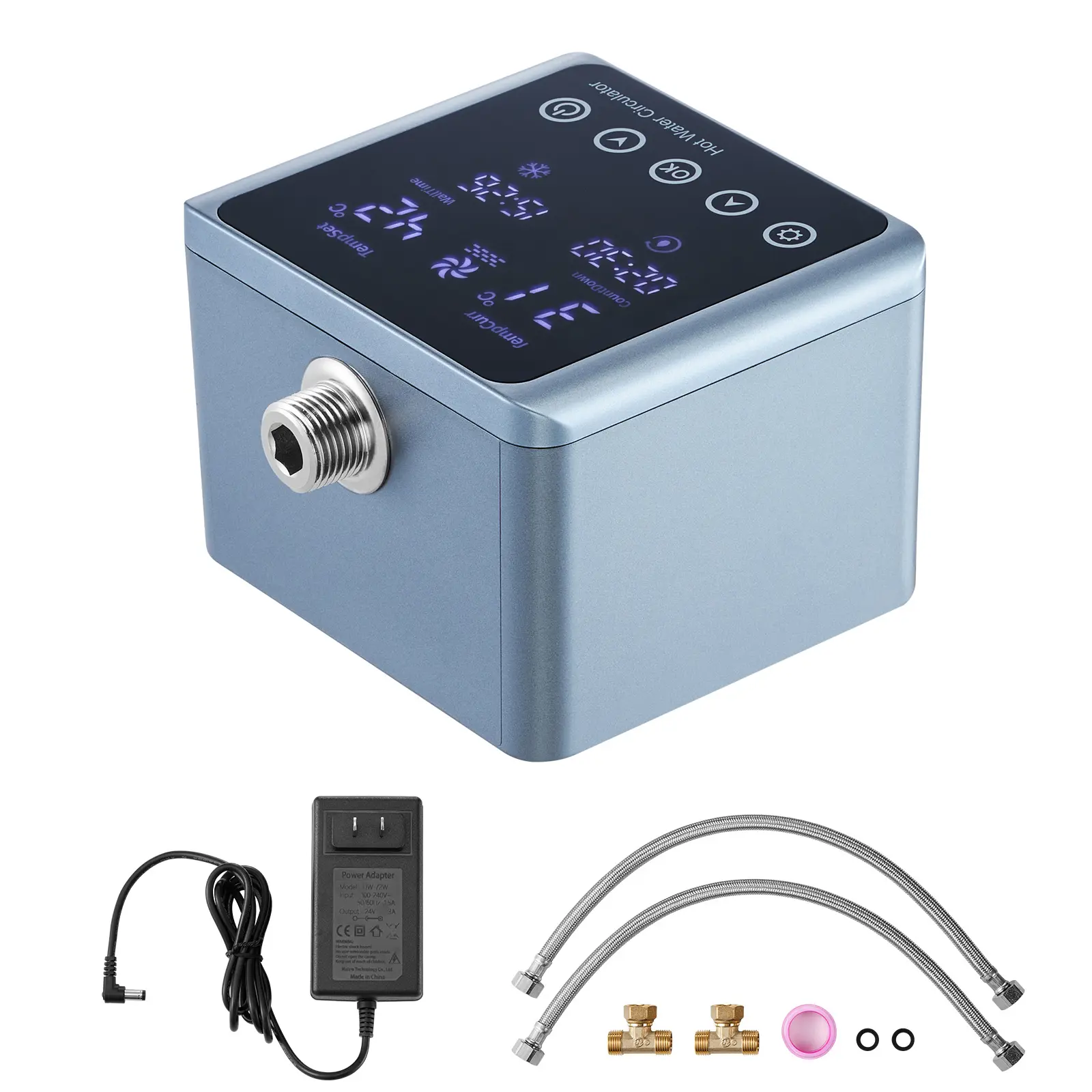Digital Smart Instant Hot Water Recirculating Pump Kit with Built-in Thermostat, Timer Control, Digital Screen, Easy-Install Under-Sink System for Home Water Heaters