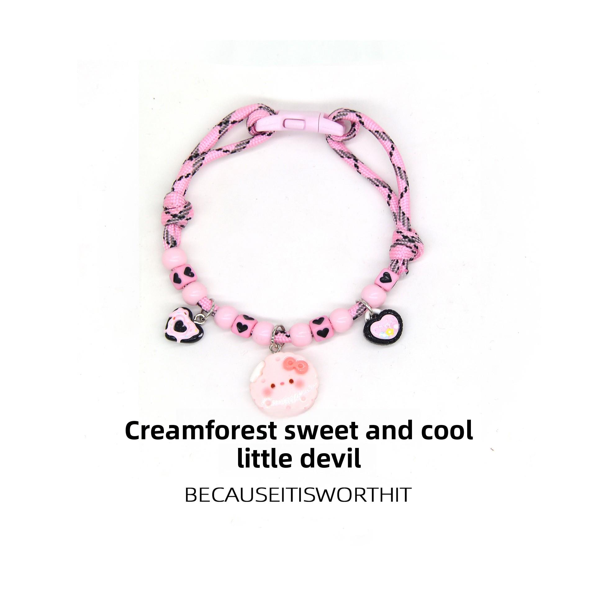 Cat and Dog Collar Necklace with Bell, Cute Paw Print, Simple Bell, Colorful Adjustable Collar