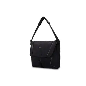 Nike Essentials Messenger Bag for Men and Women – Casual Fabric Crossbody Shoulder Bag in Black