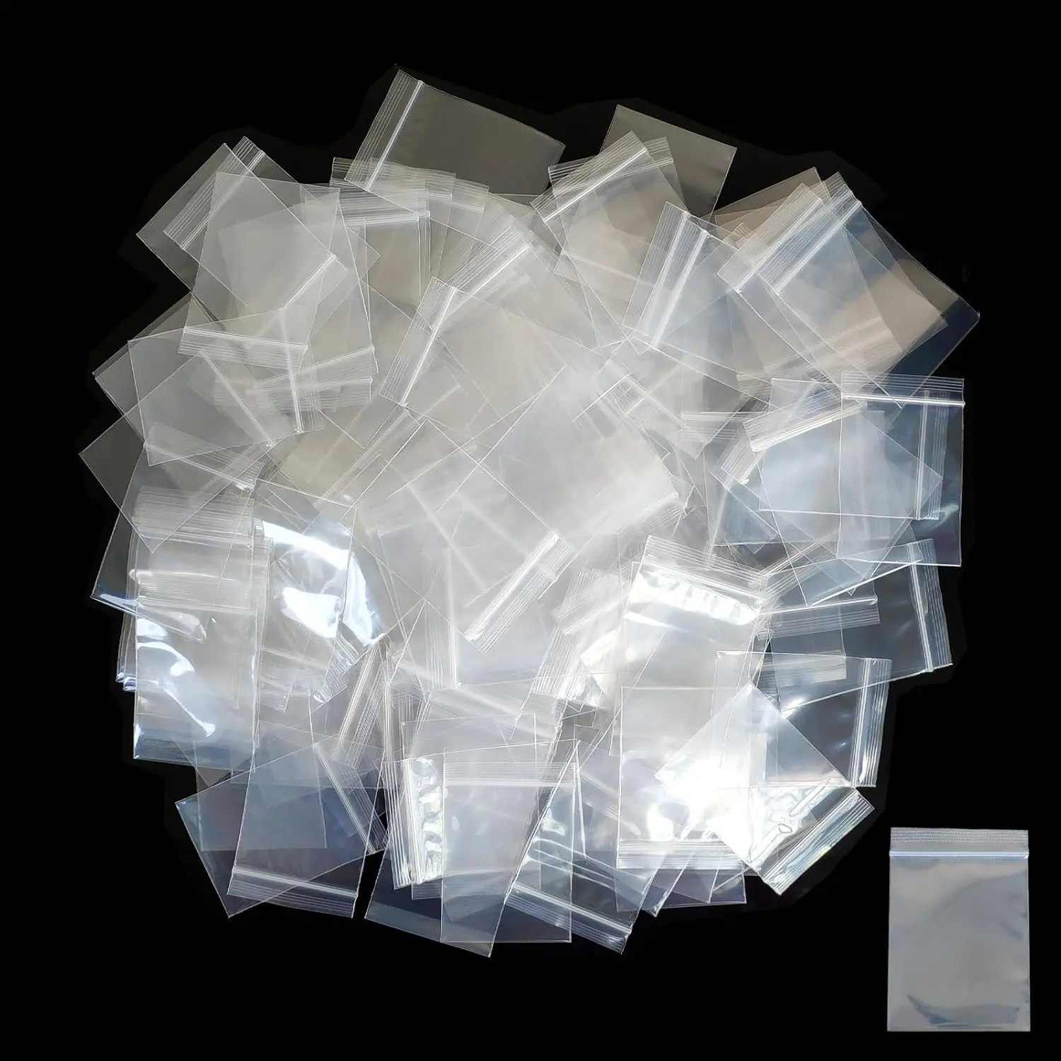 Small Plastic Bags 1" x 2" 500 count for  Items Storage & Packaging | Heavy Duty, 2 Mil Thick, Clear, Resealable, Mini Zip Lock Poly Baggies for Vitamins, Candy, Pills, Beads,