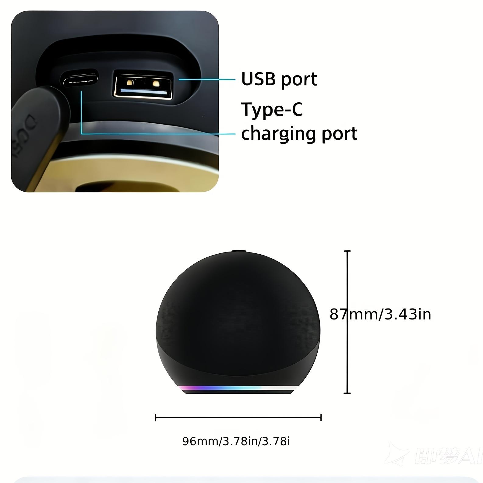 Spherical 5Th Generation Alexa Dot Smart Speaker with RGB LED Lighting Wireless Desktop Subwoofer Portable Base New Smart Speaker, Available in Three Colors