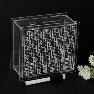 Creative Home Decor Coin Bank, Transparent Acrylic, Target Number Design, High-Definition Visual, Desktop Change Collector, Unique Gift Idea