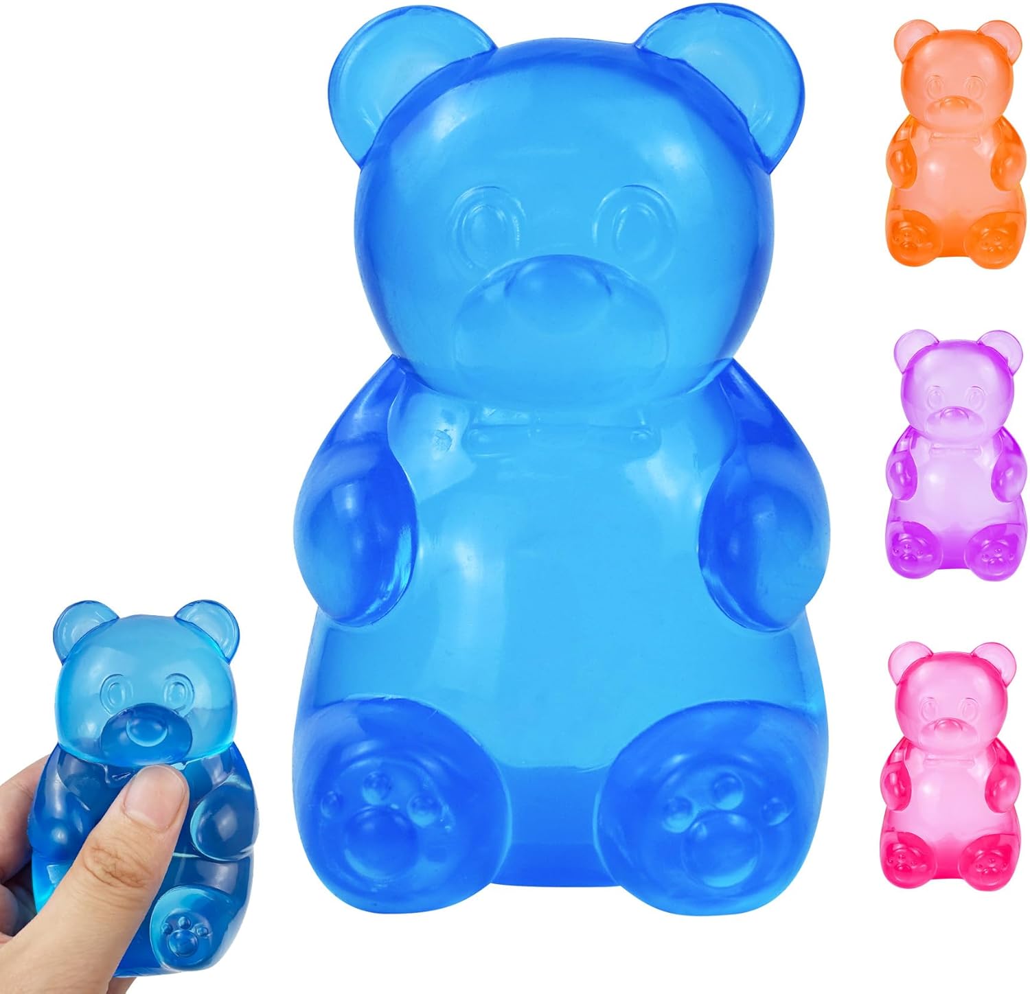 Gummy Bear & Sugar Ball Designs, Anxiety Relief & Focus Toy, Maltose Filled Squeeze Toys for Sensory Play,Sensory Fidget Toys for Adults, Kids, Slow Rising Squishy Stress Ball