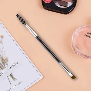 5pcs Dual-Ended Eyebrow Brush and Mascara Comb, Convenient Makeup Tool, Synthetic Fiber, Perfect for Precision Brow Shaping
