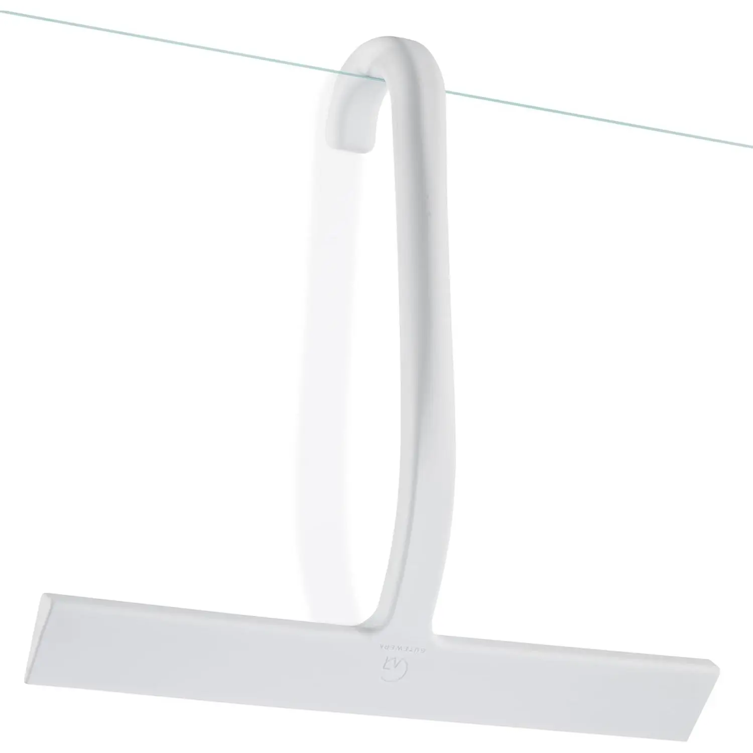 10 In Reusable Silicone Hand Squeegee for Bathroom Cleaning - Tile, Wall, All-Purpose, Suction Cup Options with Streak-Free No-Squeak Blade, Stainless Steel Core, Hang Hook, White, Tile Cleaner Squeegees, Wall Squeegees