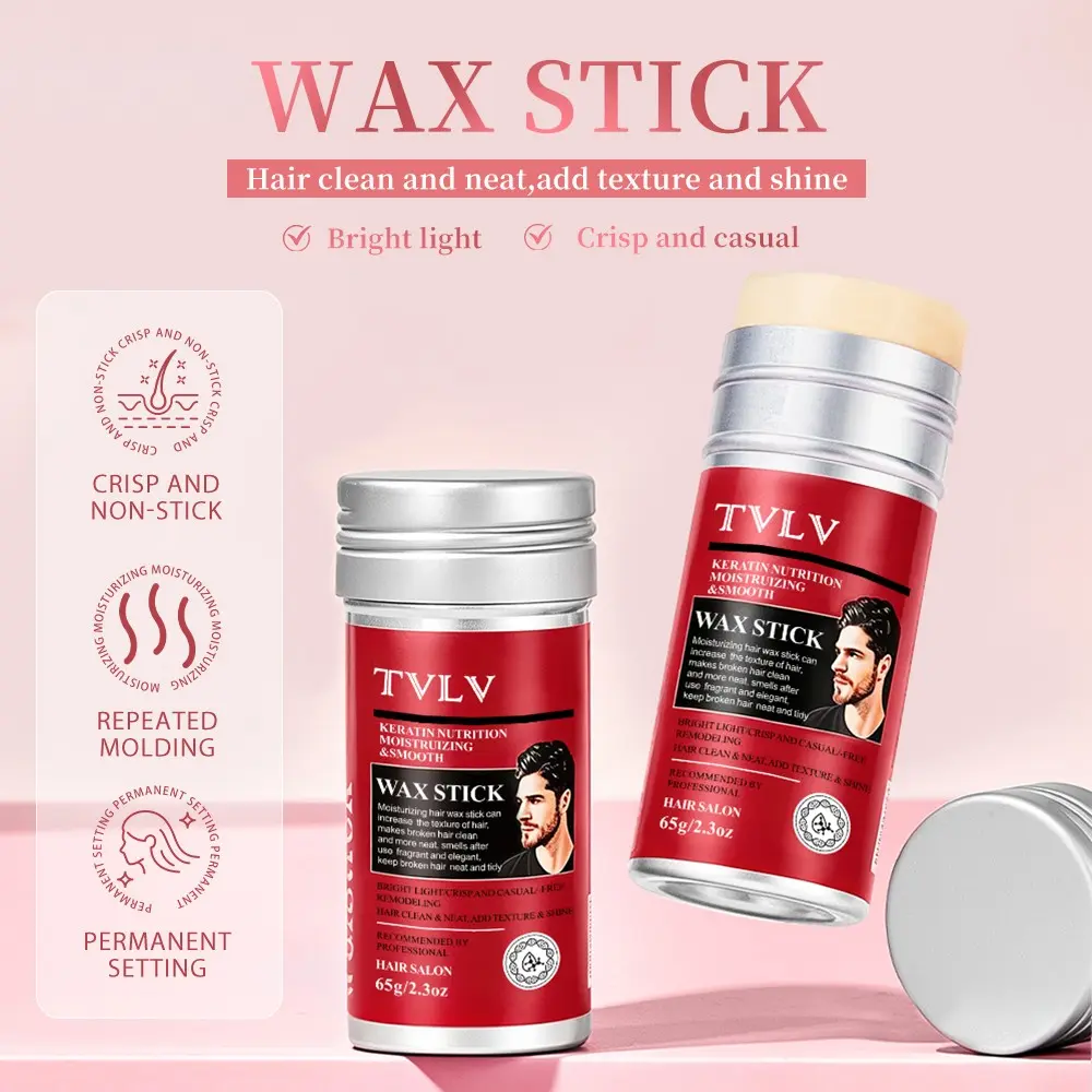 Men's Hair Wax Stick, Long-Lasting Styling, Natural Voluminous Texture, Smooths Frizz, Easy Application, Non-Greasy, Portable, Daily Hairstyling