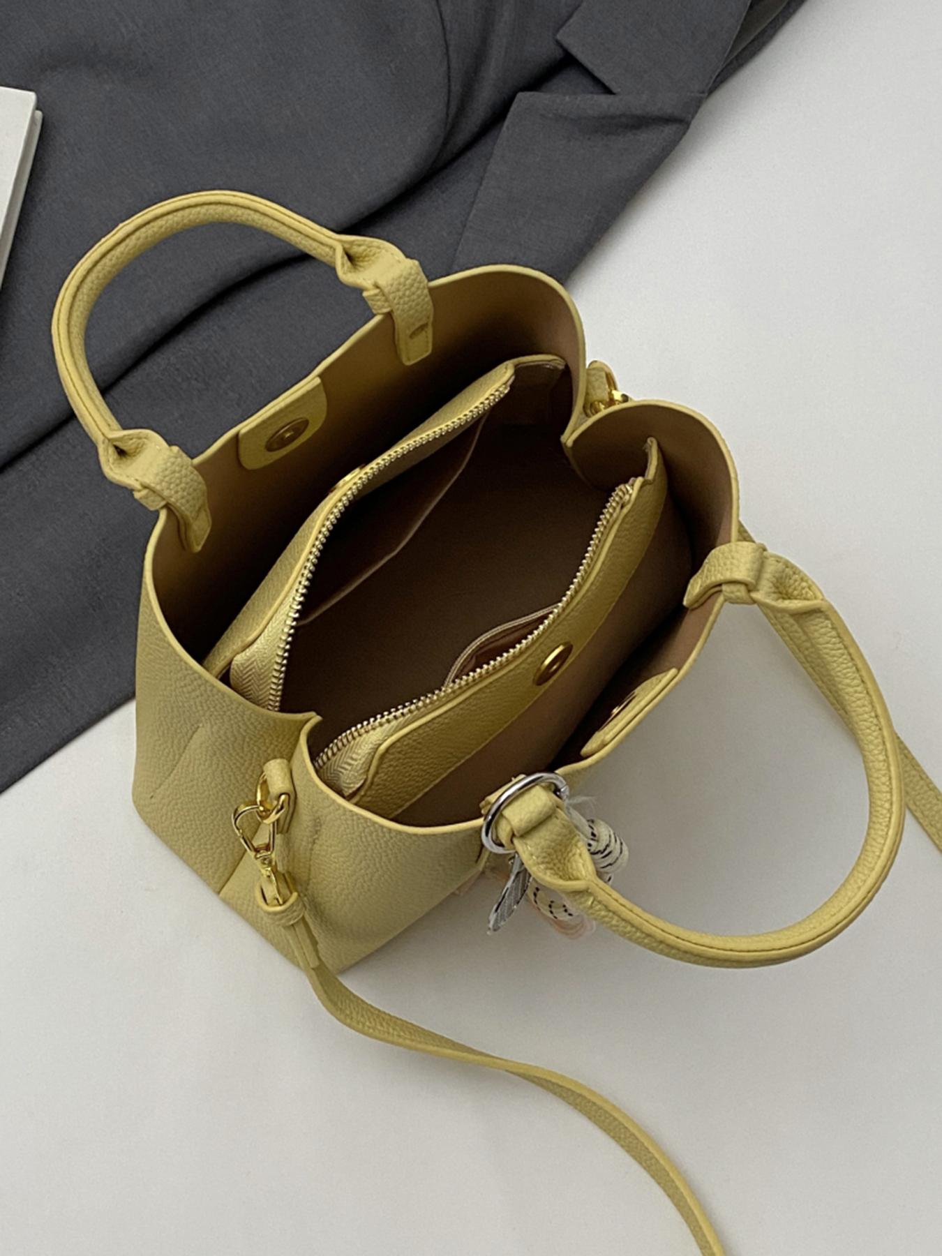 Women's Elegant Snakeskin Pattern Handbag, Fashionable Lychee Pattern Shoulder Bag with Top Handle, Casual Trendy Versatile High-quality Daily Commuting Bag, Commuter Bag, Elegant Bags