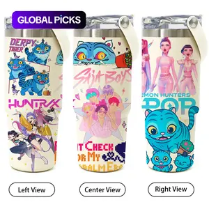 30oz Stainless Steel Insulated Tumbler, KPop Demon Hunters, with Lid & Straw, Keeps Hot 12H/Cold 24H, Great for School, Travel or Coffee, Fun Gift for Teens or Pop Culture Fans, Halloween, themed event decoration, party props #TOP PICKS