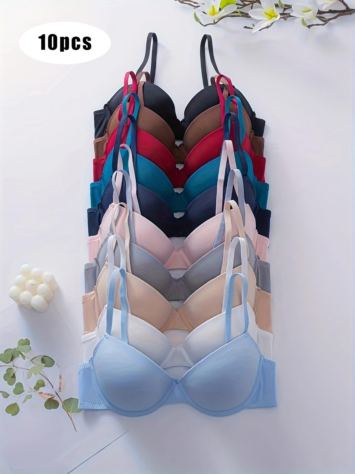 Women's Underwire Bra Set, Medium Support, Casual Fitted Design, Adjustable Buckle Closure, All Season Comfort, Daily Wear Essentials