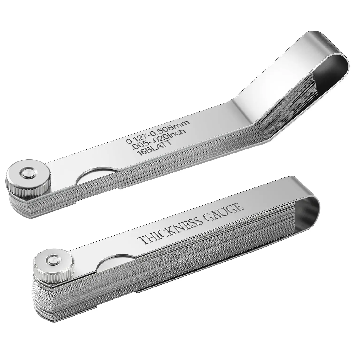 Ceinueia 2 count Feeler Gauges Set – 32 Straight & 16 Angled Stainless Steel | Inch & Metric, Spark Plug Gap Tool for Valve, Spark Plug, Automotive, , Guitar