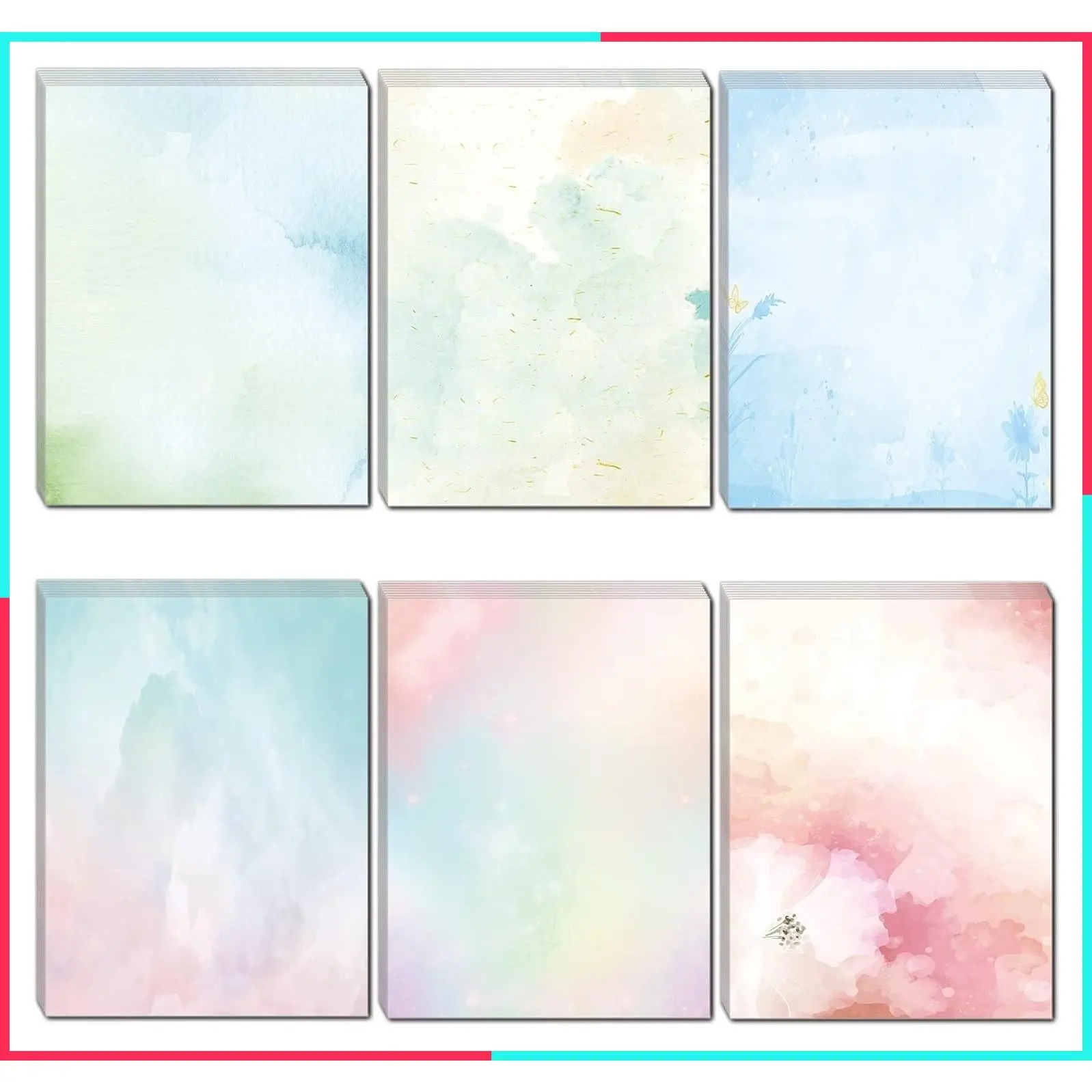 Colored Printer Paper, Double-Sided Watercolor Stationery Paper, Printer Friendly for Letters and Invitations, 8.5 x 11 in, 100gsm, 48 Sheets